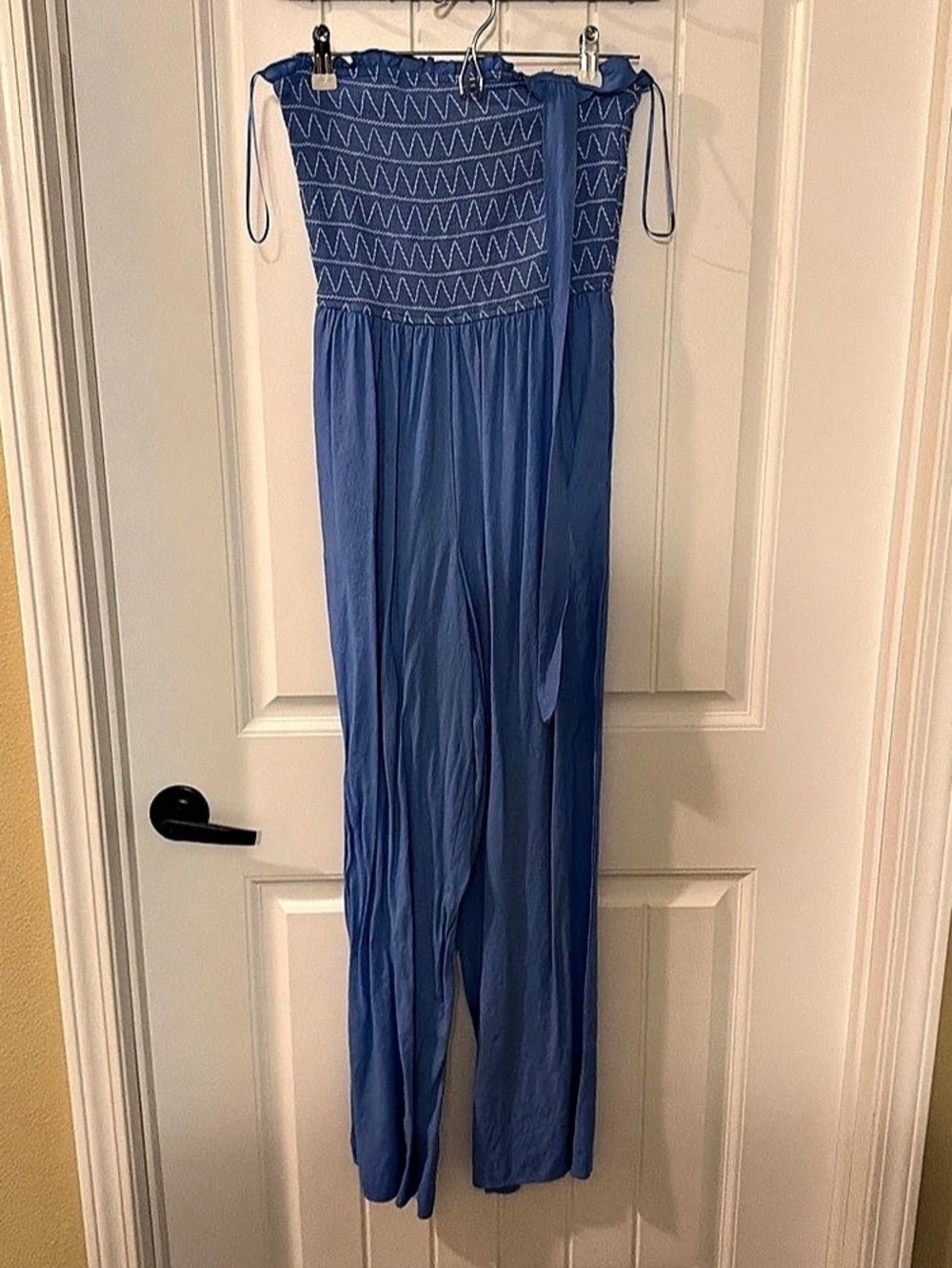 Francesca'Small Blue Wide Leg Jumpsuit Size Small Like New